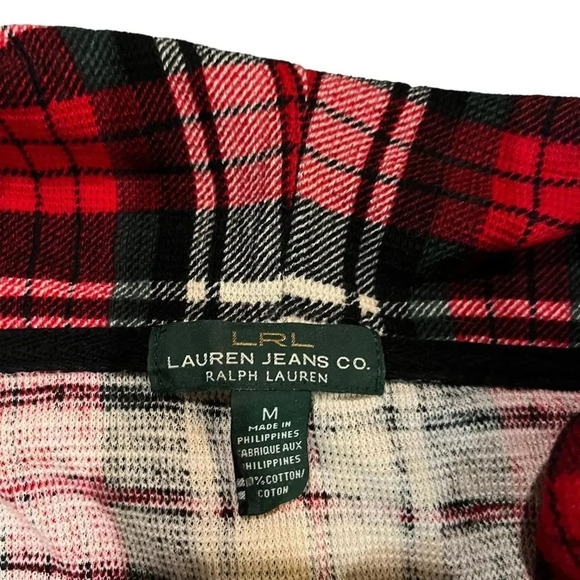 Lauren Jeans Co. Ralph Lauren Red Plaid Holiday Cowl neck Blouse‎ - Picture 3 of 4
